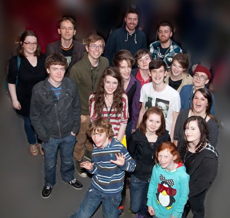 Some of Shetland's young film makers whose work was on display at the Screenplay film festival. Pic. Billy Fox