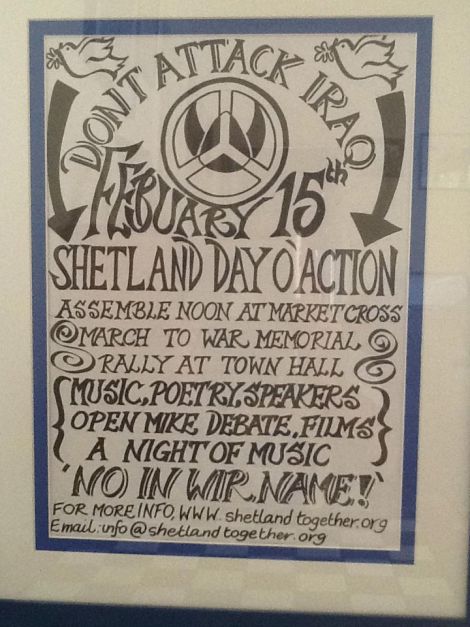 Stephen Gordon's poster for the 2003 Lerwick anti war rally
