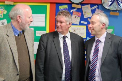In March last year the rural schools commission came to Lerwick to take evidence with (from left) rural economy professor Bill Slee, commission convener Sheriff David Sutherland and Scottish Borders Council education director Glenn Rodgers. Photo Shetland News