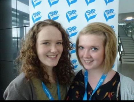 Newly elected Shetland MSYP Kaylee Mouat and former MSYP Emily Shaw.