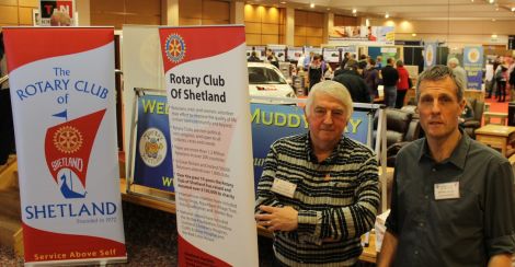 Last year's and this year's Rotary presidents Steve Benn (left) and Dennis Leask were delighted with the success of the weekend. Photo Pete Bevington/ShetNews