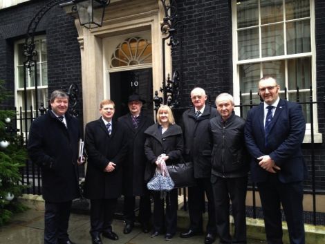 Hopes were high when this delegation addressed chief treasury secretary Danny Alexander on the SIC housing debt last December. From left: Alistair Carmichael MP, SIC convener Malcolm Bell, SIC chief executive Mark Boden, SIC housing manager Anits Jamieson, SIC social services chairman Cecil Smith, vice chairman Allison Duncan and SIC leader Gary Robinson.