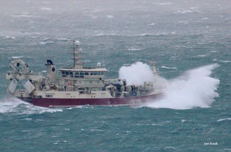 The Altaire braved the winds to head out to sea on Monday. Photo: Ian Leask
