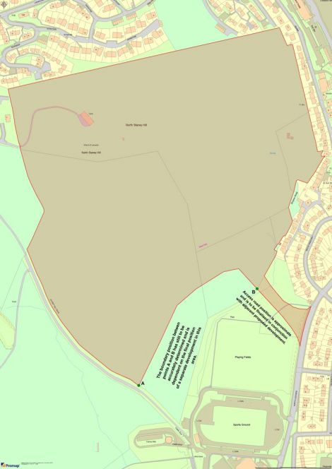 The area of land SLAP want to be earmarked for social housing at North Staney Hill.