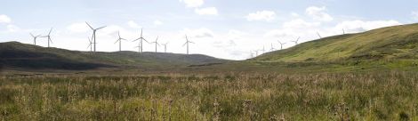 Photomontage of part of the proposed Viking Energy wind farm in Shetland. Image Viking Energy