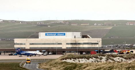 The ambulance arriving at Sumburgh airport on Tuesday morning - Photo: ShetNews