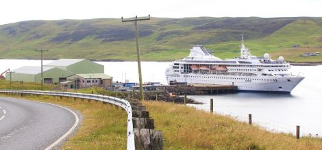 The Gemini berthed at Dales Voe on Monday. Photo Ian Leask