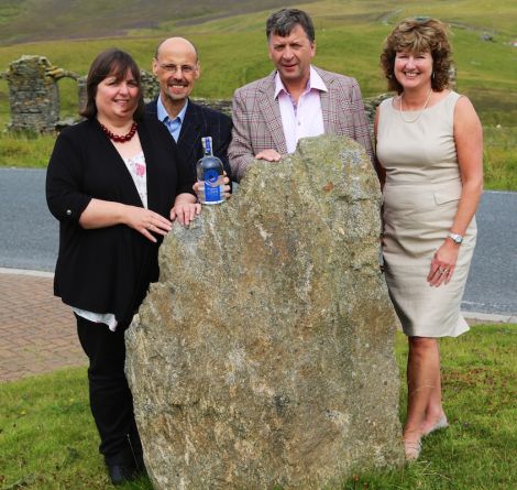 Celebrating the launch of the Shetland gin are Wilma and Stuart Nickerson (left) and Frank and Debbie Strang.