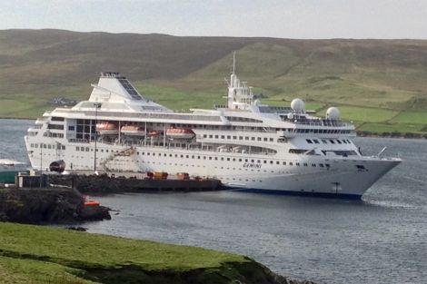Accommodation ship MV Gemini will become the largest vessel in Scalloway Harbour following last year's dredging.