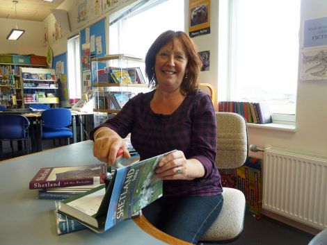 Mid Yell's school library assistant Jeanette Nowak, who will also staff the new community library.