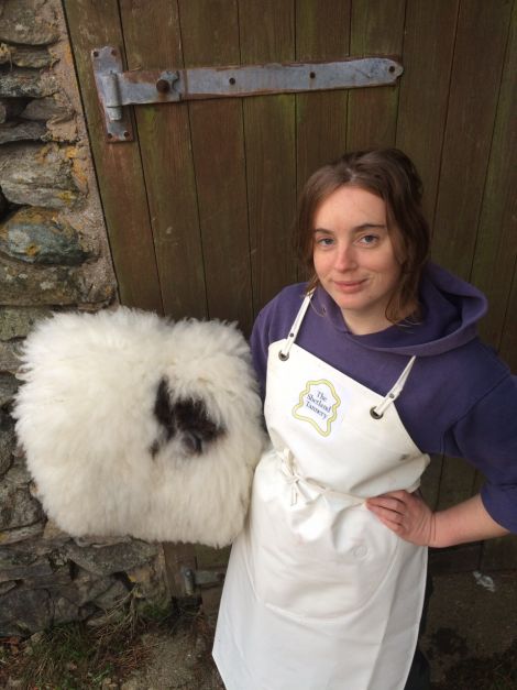 Natalie Cairns-Ratter with her Shetland Tannery produce.