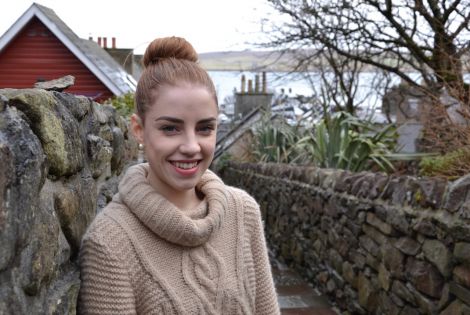 Lisa Ward, pictured in Lerwick on Tuesday afternoon, is thrilled to be appearing on BBC programme 'The Voice' this weekend. Photo: Shetnews/Neil Riddell