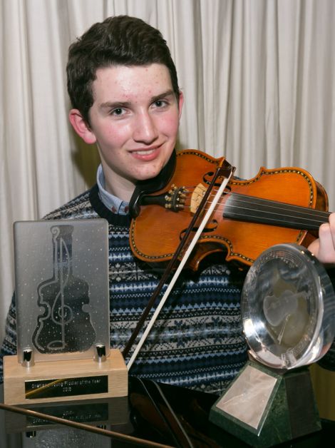Shetland's Young Fiddler of the Year 2015, Bryden Priest from Uyeasound - Photo: John Coutts