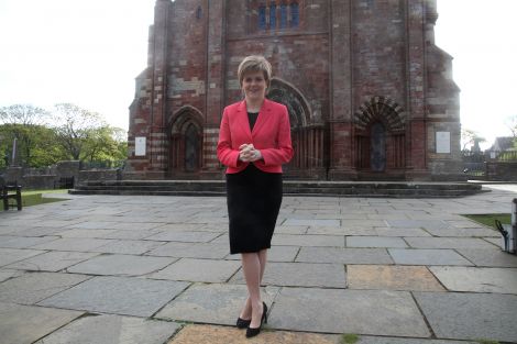 First minister Nicola Sturgeon in Kirkwall on Monday - Photo: Ken Amer
