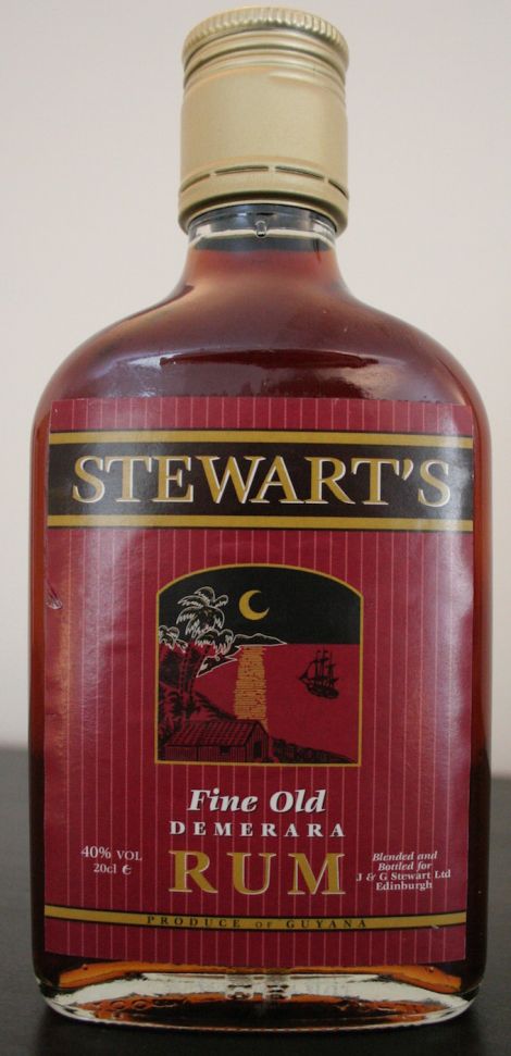 All that's left in Shetland of Stewart's Fine Old Demerara Rum - a few half bottles.