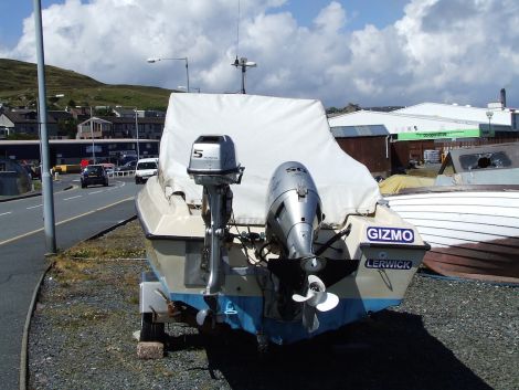 The outboard before it was stolen from West Dock.
