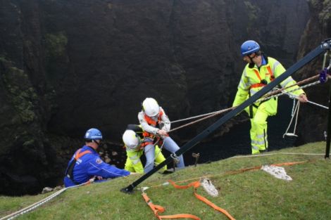Cliff rescue in Shetland has been suspended until the paperwork has been sorted out. Photo Shetland Coastguard