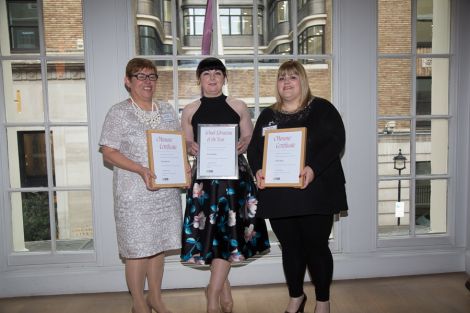 The three Honour list librarians (left to right): Runner up Chris Routh from Reading; winner of the School Librarian of the Year Award 2015, Annie Brady from Dublin and runner-up Jane Spall from Aith. Photo: Richard Leverage