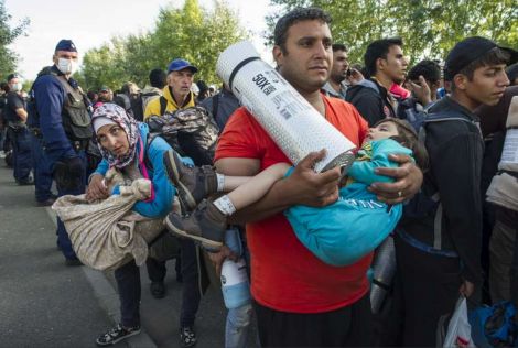 Some of the tens of thousands of refugees fleeing Syria and the Middle East, pictured in Hungary. Photo: UNHCR/M.Henley