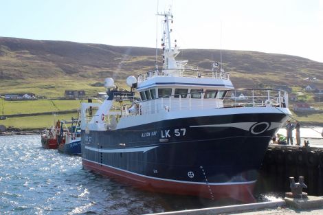 The newly extended Alison Kay at Scalloway on Wednesday. Photo: Shetnews/Hans J. Marter