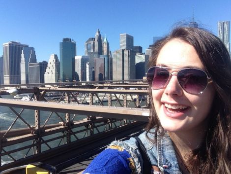 Shetland comedian Marjolein Robertson, pictured on a trip to New York where she studied improv comedy.