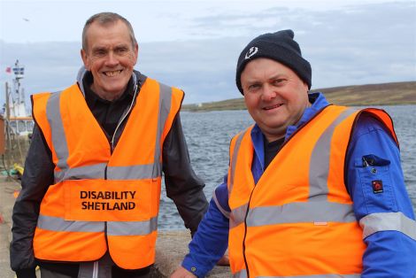 Disability Shetland committee members Sandy Peterson (left) and Kenny Groat ready to tackle the West Highland Way - Photo: Hans J Marter/Shetland News