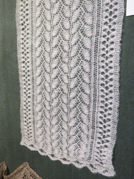 Entry no 15, a white neck scarf, made from only one ball of Jamieson & Smith 1-ply fine lace wool. Photo: Helen Robertson