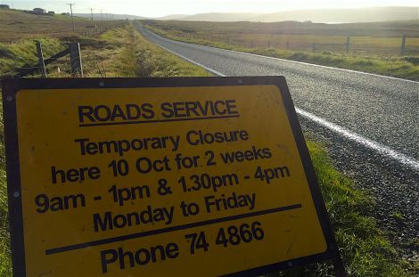 The single track road will be closed for almost seven hours Monday to Friday until 25 October - Photo: Hans J Marter/ShetNews