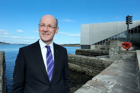 Deputy first minister John Swinney outside Mareel in March 2013, the last time the Convention of the Highlands and Islands was held in Lerwick - Photo: Malcolm Younger/Millgaet Media