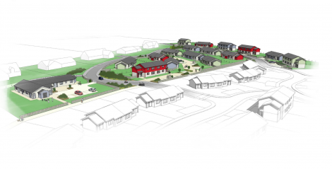 An artist's impression of the new development. The children's home on the left of the image is only a proposal at this stage - Image: Gareth Elphinstone /Visio Architecture