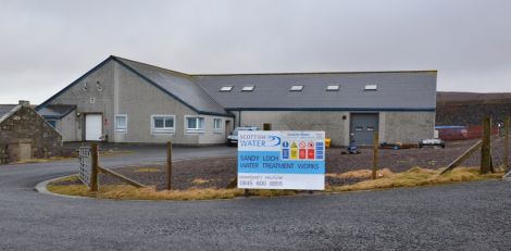 The water treatment works at Sandy Loch. Photo: Shetland News/Neil Riddell.