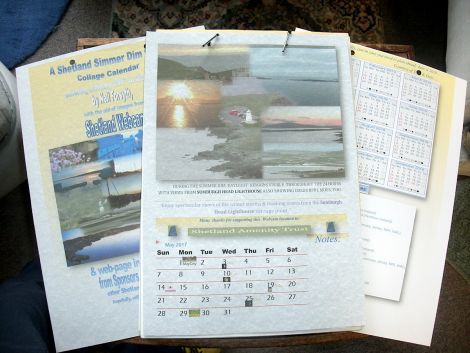 Neil Forsyth's calendar, made from images from Promote Shetland's webcams.