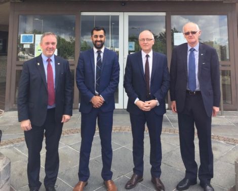 The three council leaders pictured with Scottish islands minister Humza Yousaf earlier this year.