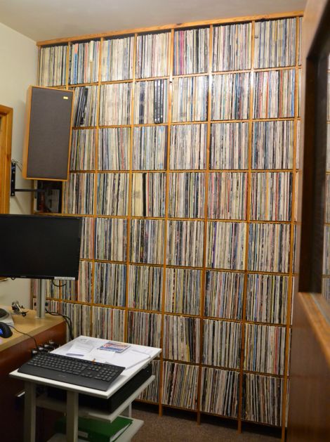 A wall of vinyl: Ian's comprehensive collection of around 6,500 LPs. Photo: Shetland News/Neil Riddell.