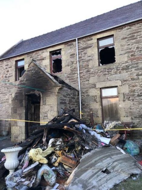 The house following the fire. Photo: BBC Radio Shetland