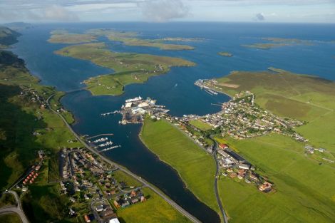 Scalloway Harbour from above. Photo: SIC/John Coutts
