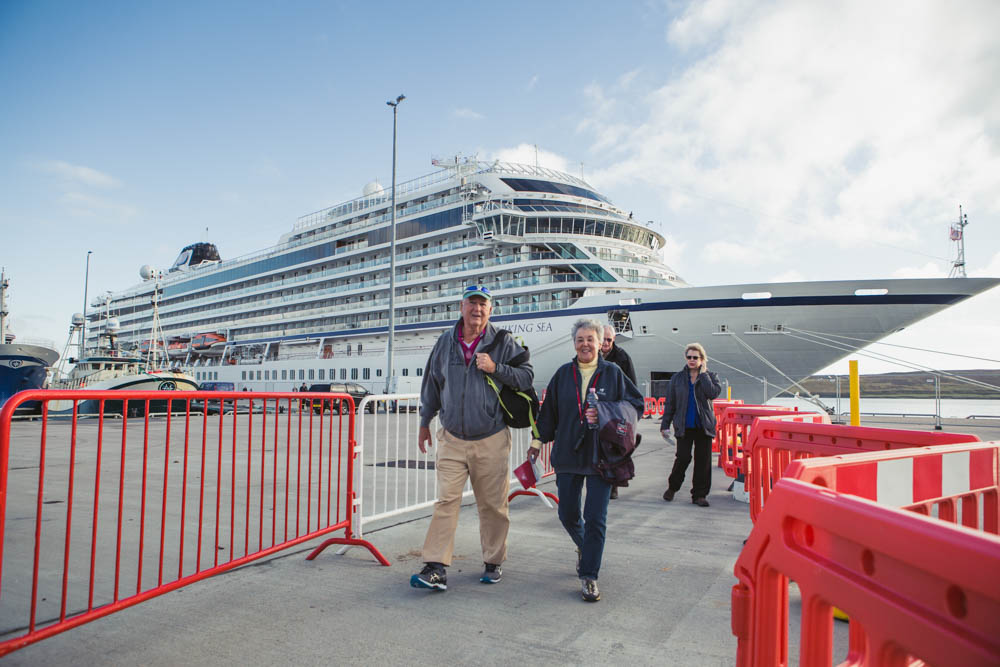 Lerwick Harbour’s Mair’s Pier provides additional berthing capacity for mid-sized cruise ships. Photo: Calum Toogood/Lerwick Port Authority.