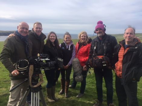The Budge sisters (centre) flanked by members of the Countryfile team.