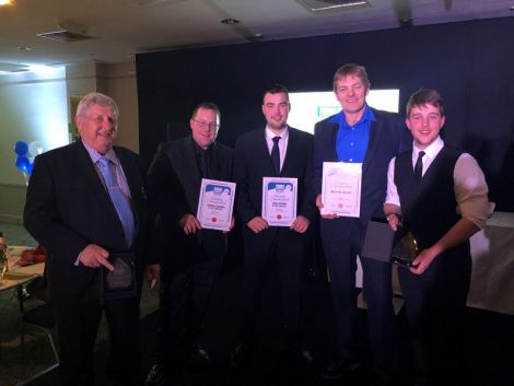 L-R: David Hutchison, Ivan Garrick, Ben Irvine, Ross Maclennan (who collected the fishing port of the year prize for the SIC), Lee Odie.
