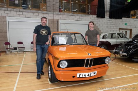 Graham and Liam Henderson with their BMW.