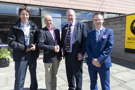 Left to right: Simon Collins, Ian Gatt, Andrew McCornick and NFU Scotland chief executive Scott Walker at the Royal Highland Show on Thursday.