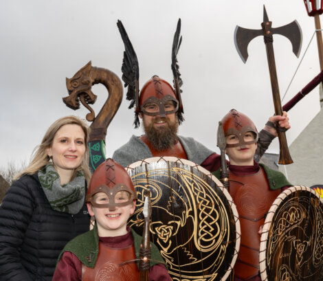A man in a viking costume.